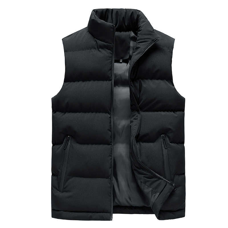 

brand Men Jacket Winter Men Vest For Down Cotton Sleeveless Jacket Waistcoat Man Big Size Warm Mens Coat 211019, Blue