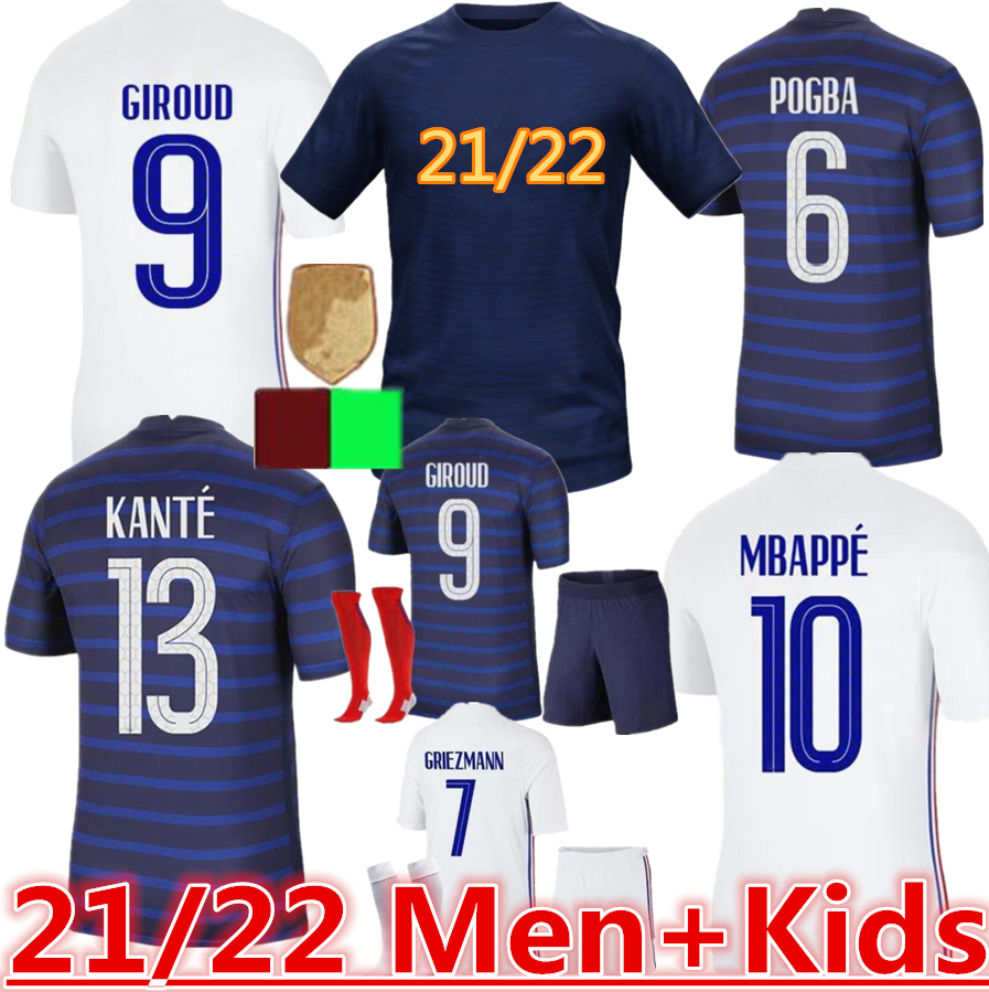 2021 2022 France Mbappe GRIEZMANN Jersey de football Kante Thaauvin Giroud Chemises de football Pogba Benzema Maillot de pied 01