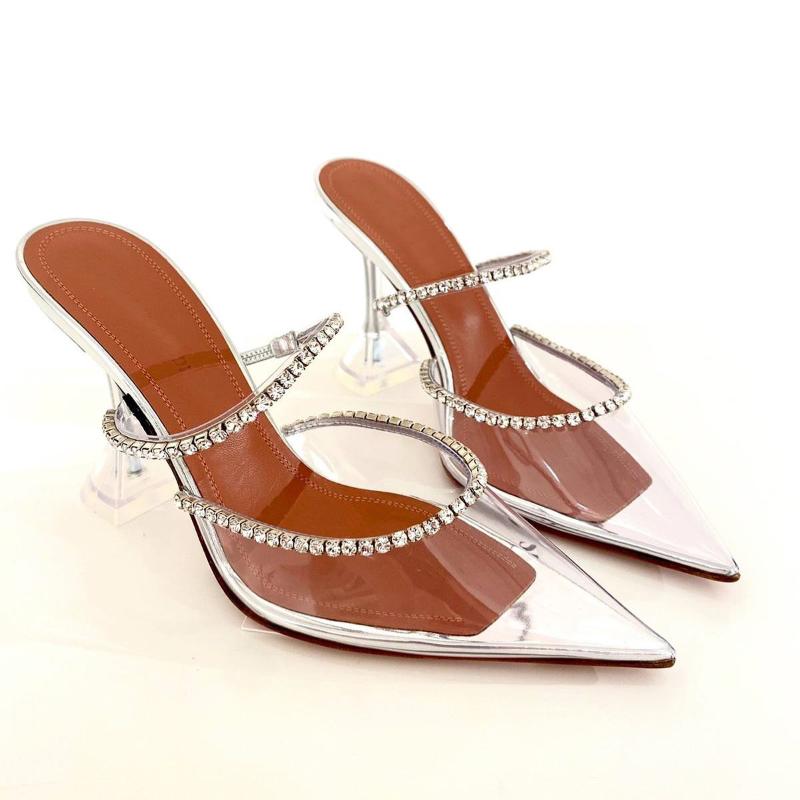 

Slippers Season Shoes Gilda Crystal Embellished Pvc Mules, As pic