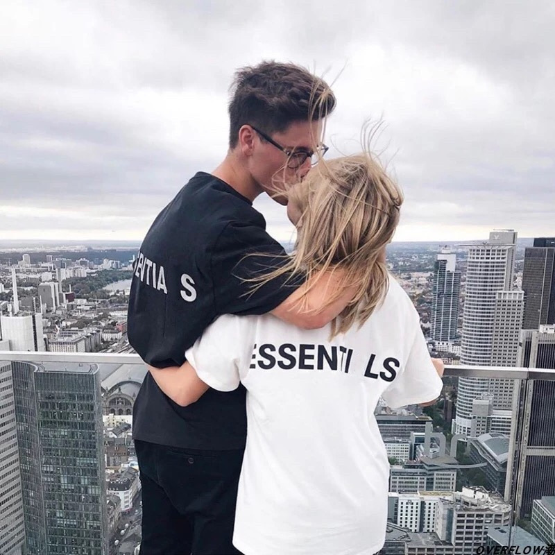 

Luxury design Ess + summer reflective alphabet print Unisex T-shirt casual style short sleeve, Black