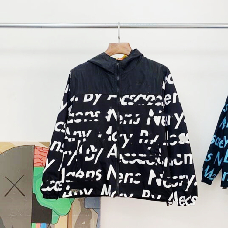 

22SS new Men's Women's Jacket Windbreaker casual fashion high qualit Brand Sports Coat Jacket rash guards reversible size M-5XL, Black