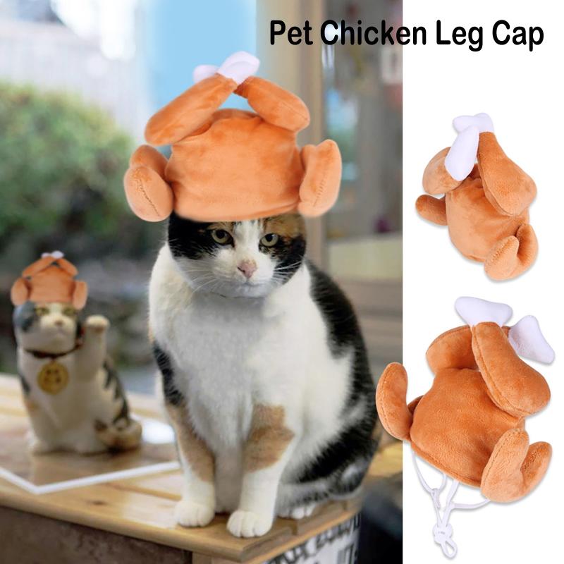 

Cat Costumes 2021 Party Halloween Christmas Pet Hat Teddy Chicken Leg Headdress Dress Up Ears Headgear Dog Birthday