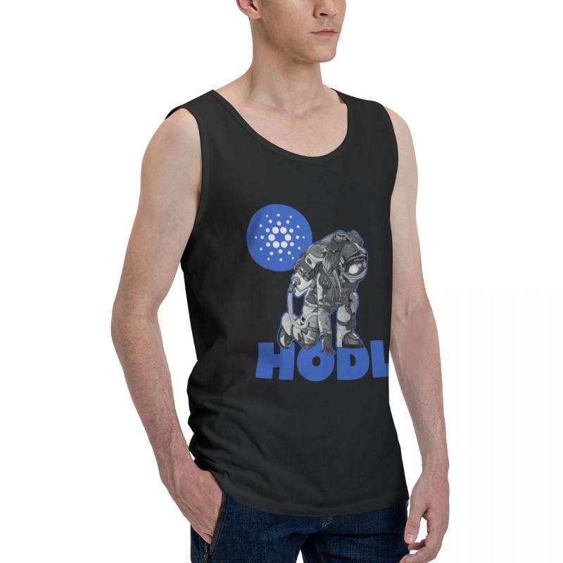 

Men' Tank Tops Cardano ADA HODL Astronaut Top Shirt Chainlink Vest Men Set Funny Novelty Graphic Sleeveless Garment, White;black