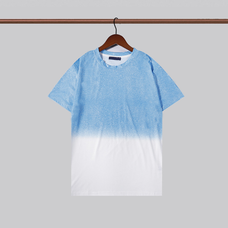 

Men's designer T-shirts tops Men and women's letter printing shirts Fashion sports summer short-sleeved Tees Gradient breathable T-shirts, Blue