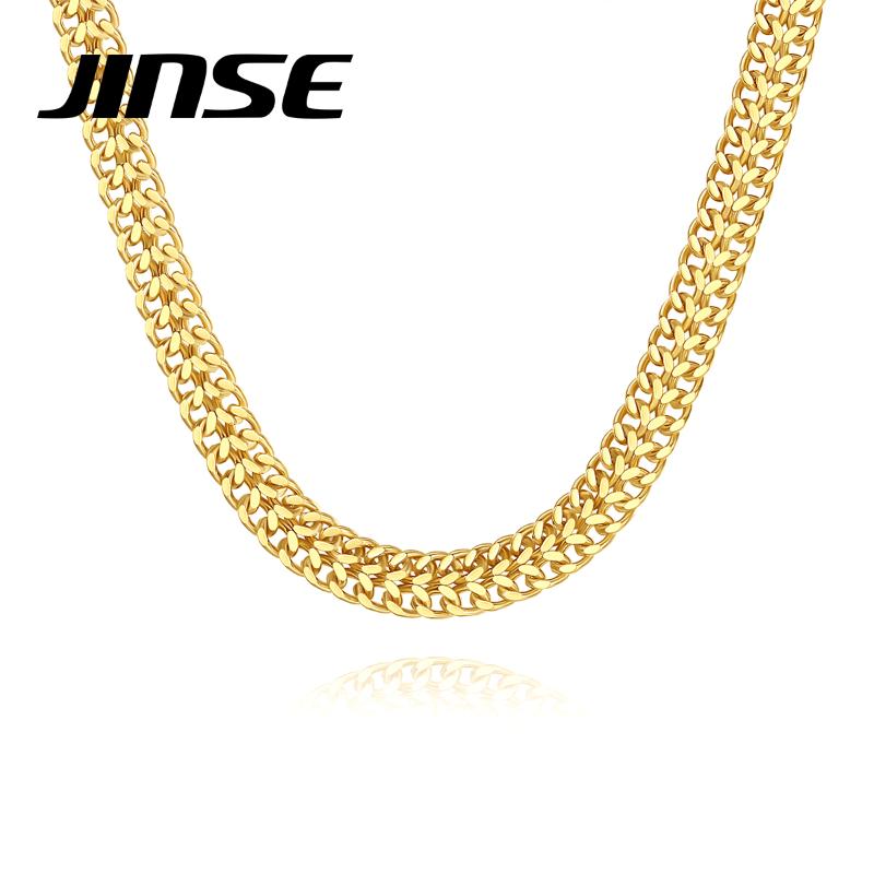 

Chokers JINSE Simple Round Cold Metal Double Link Chian Stainless Steel Choker Necklaces For Women Fashion Jewelry Collar Femme Gift