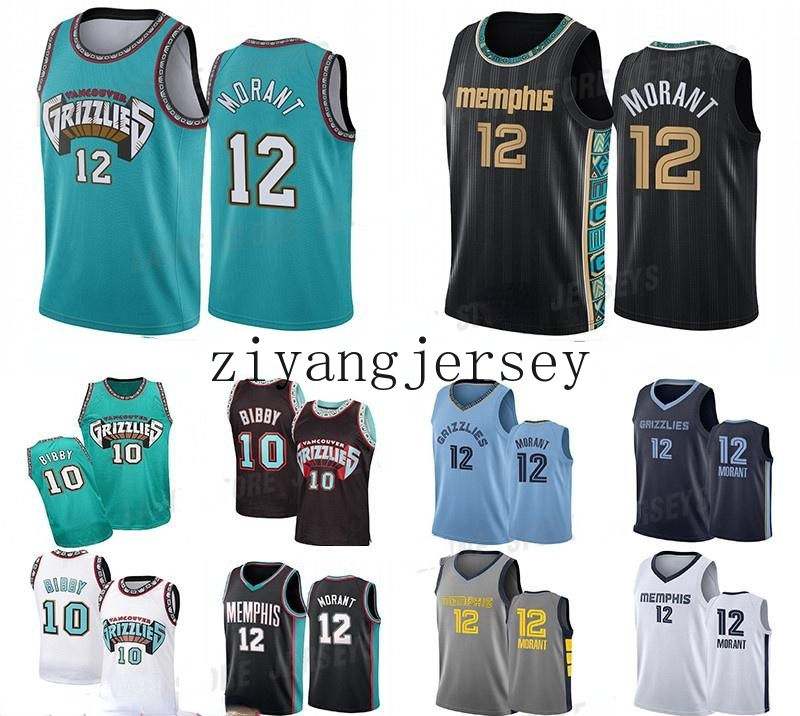 

12 Ja Morant Basketball Jersey Memphises Mike 10 Bibby 2021 City Throwback To Vancouver Retro Uniform Jerseys, Black;red