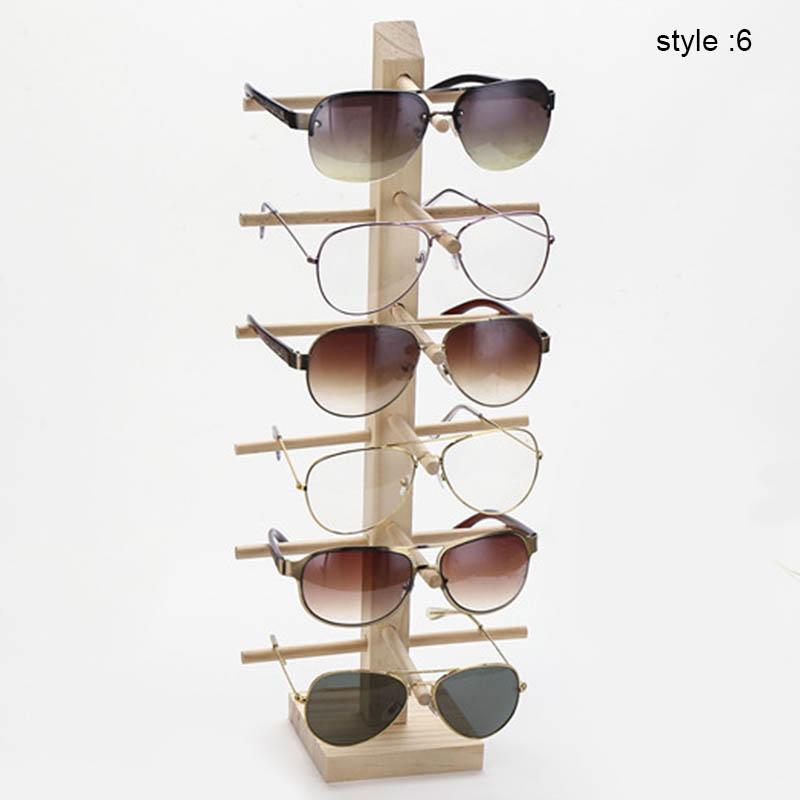 

Fashion Sunglasses Frames 1 Pcs Wood Sunglass Display Rack Shelf Wooden Durable Eyeglasses Show Stand Holder B99