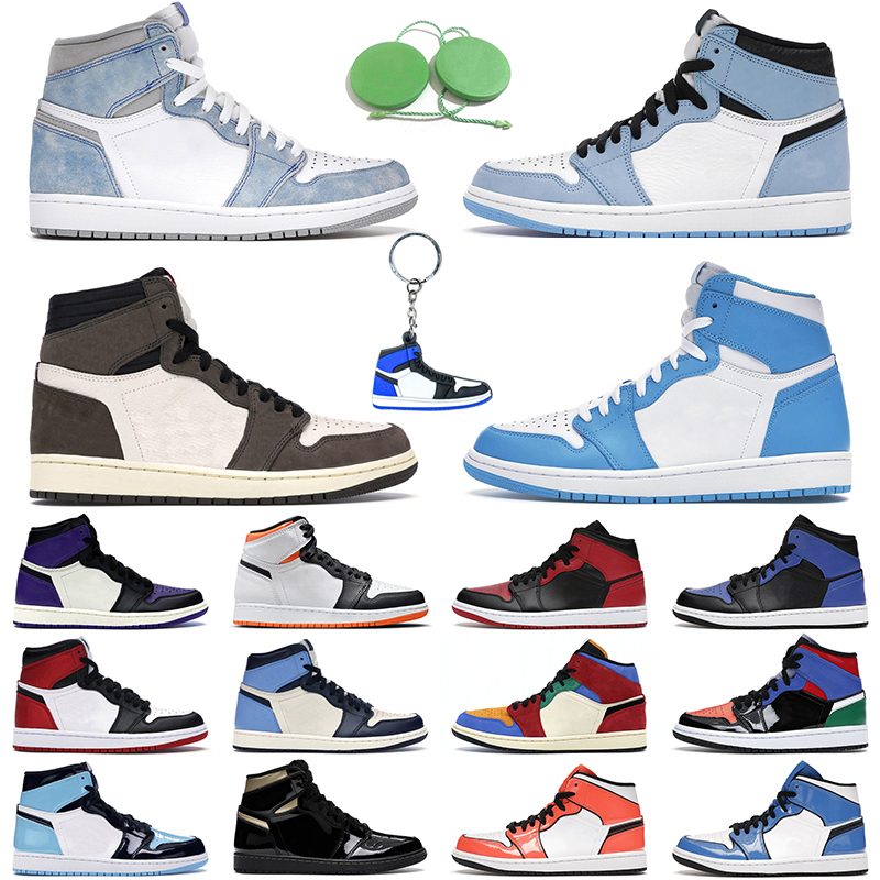 

Men Women basketball shoe 1s Obsidian 1 UNC Twist Black Toe mens women's Rust pink trainers sports sneaker, # 15