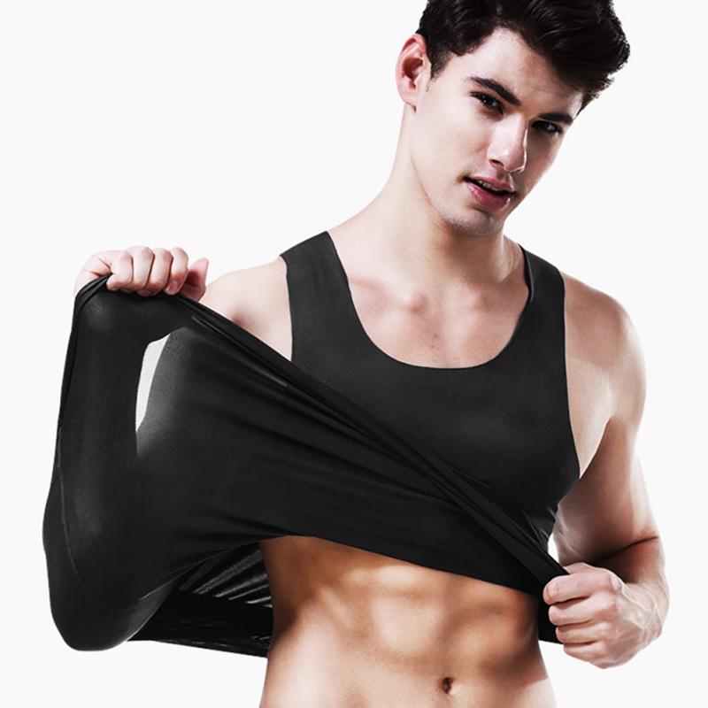 

Running Jerseys High Elastic Men Slimming Body Shapewear Corset Vest Shirt Compression Abdomen Tummy Belly Control Waist Cincher Sports, Black