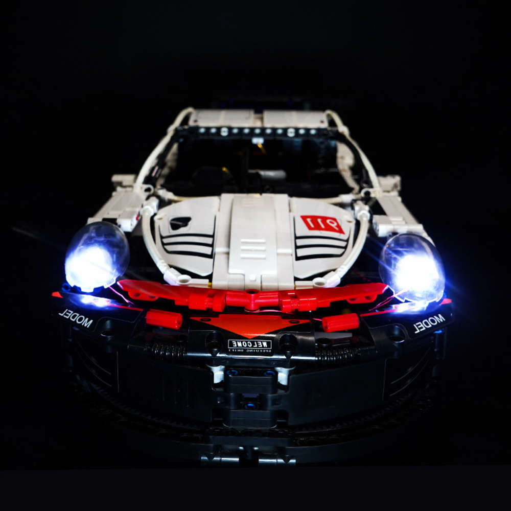 

Assembled toys Compatible with LEGO Porsche 911rsr building block racing, mechanically assembled children's educational toys, remote co
