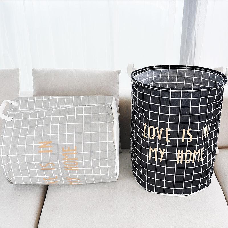 

Foldable Laundry Basket Large Fabric Dirty Rattan Cotton Linen Box Organizer Clothes Storage For Toys & Organization