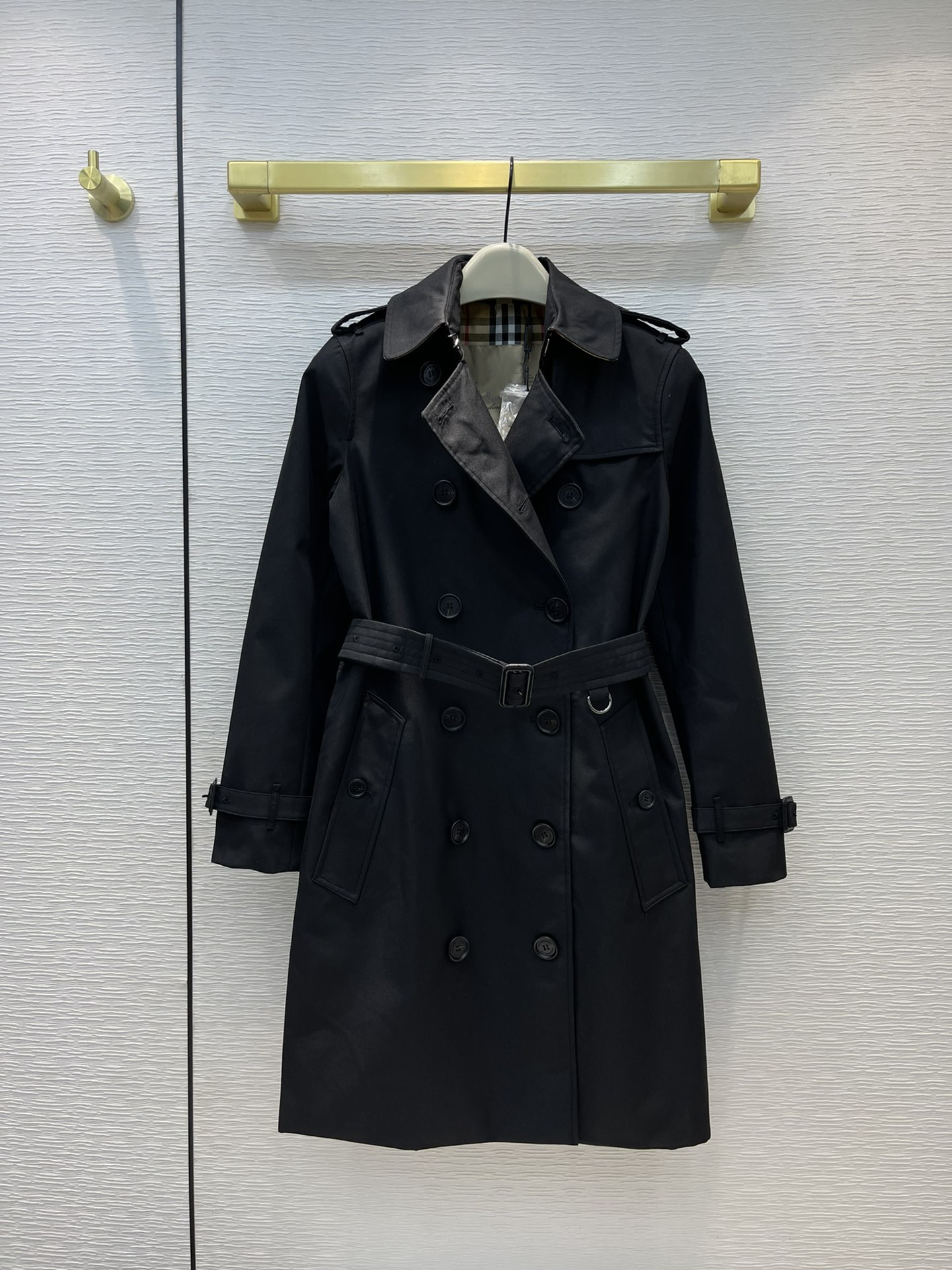

Women' Trench Coats 2021 Autumn Long Sleeve Lapel Neck Jackets Designer Brand Same Style Outerwear 0816-10, Black