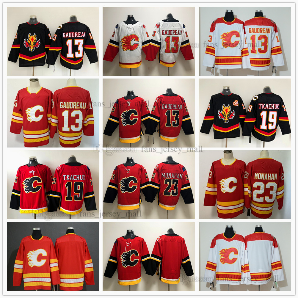 

Embroidery Ice Hockey 13 Johnny Gaudreau Jerseys 19 Matthew Tkachuk 23 Sean Monahan Jersey Black White Red NO name No number, Same as picture