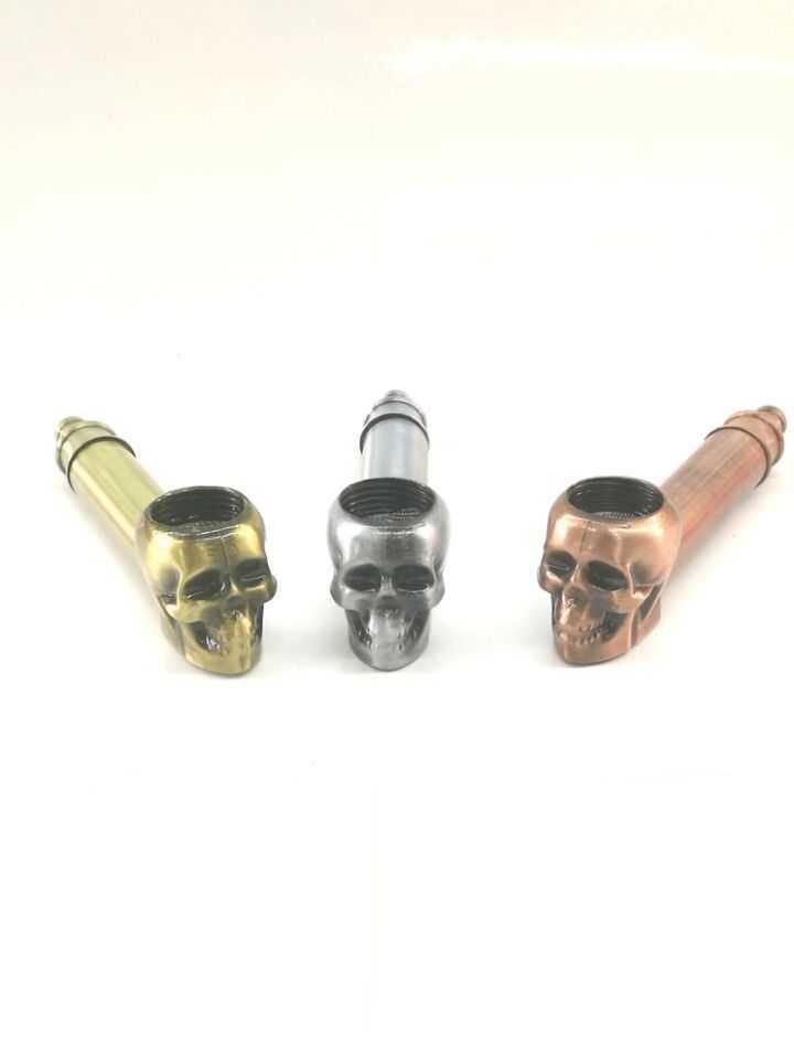 

Metal skull ghost with mesh filter small Mini pipe