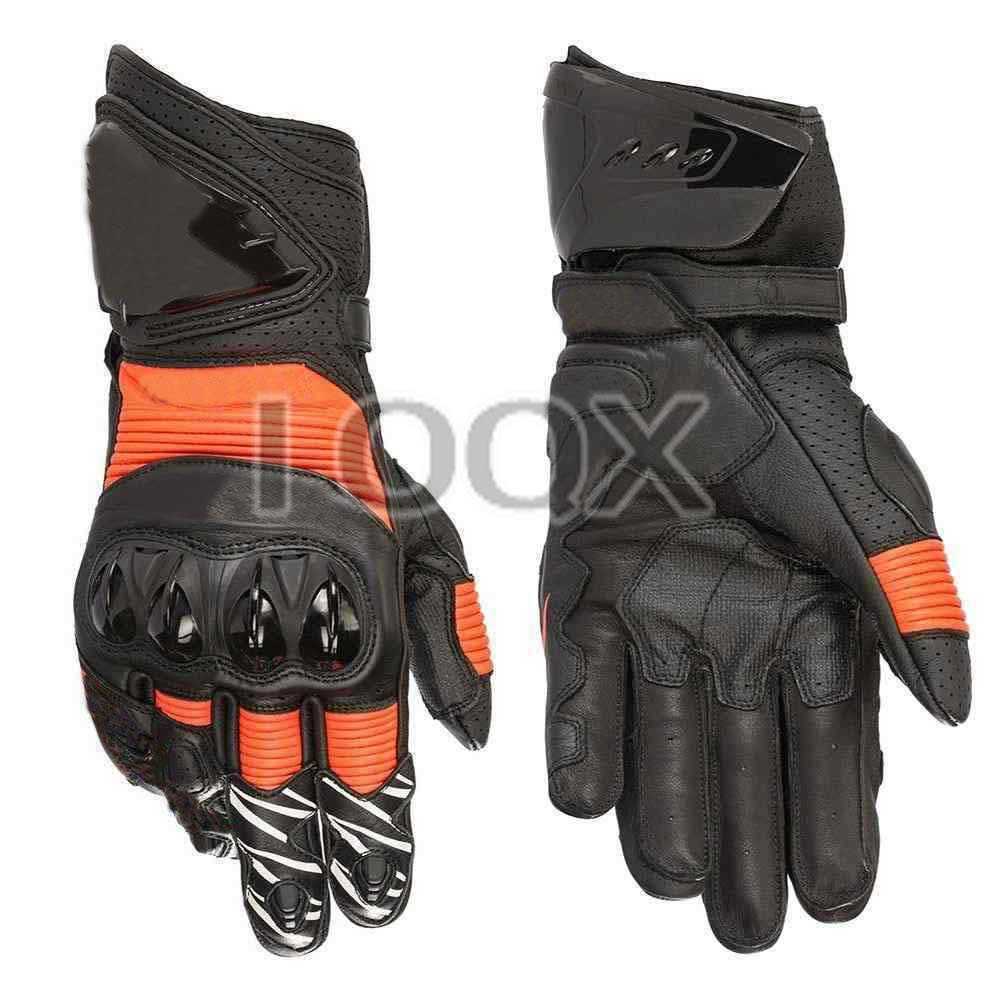 

Leather PRO R3 Motorcycle Long Gloves Racing Driving Motorbike Original Cowhide GP Gloves H1022, Black