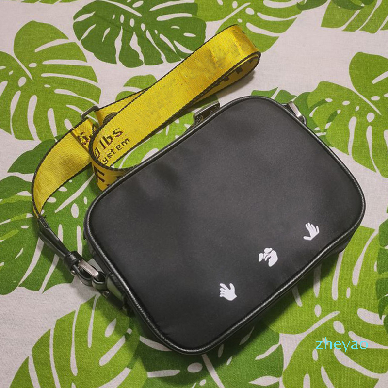 

2021ss Brand off Yellow canvas belt high white Shoulder Bag chest bag waist bags multi purpose satchel Shoulderr Bags Messenger wom, Black