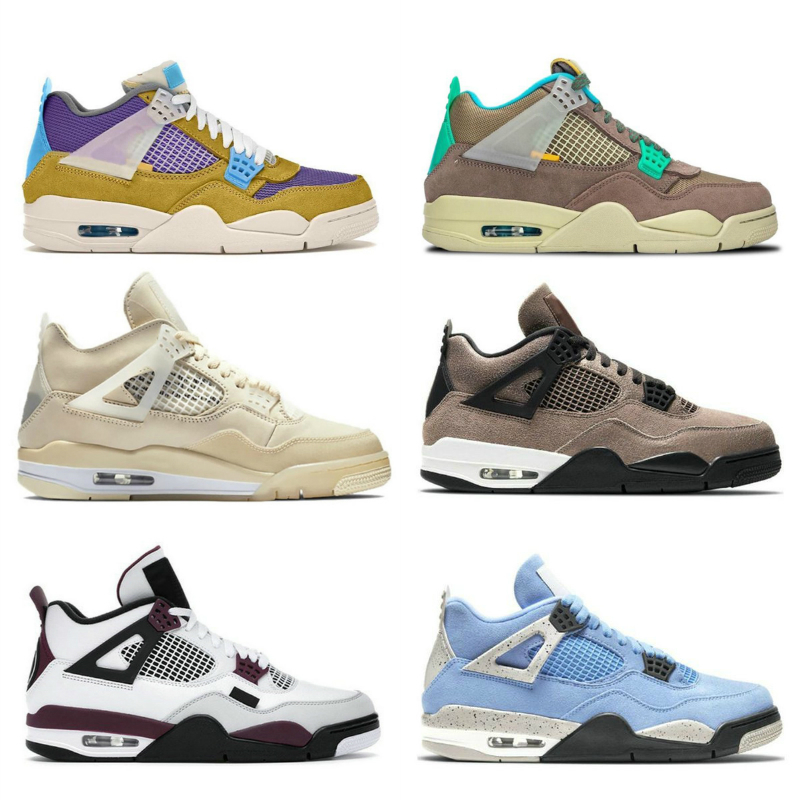 

High Quality Men Women Basketball Shoes Jumpman 4 4s Desert Moss University Blue White Oreo Taupe Haze Black Cat Bred Loyal Toro Bravo Mens Trainers Sports s1