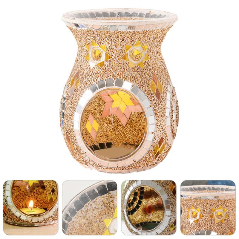 

1Pc Chic Essential Oil Candle Stand Exquisite Holder Mosaic Candlestick Fragrance Lamps