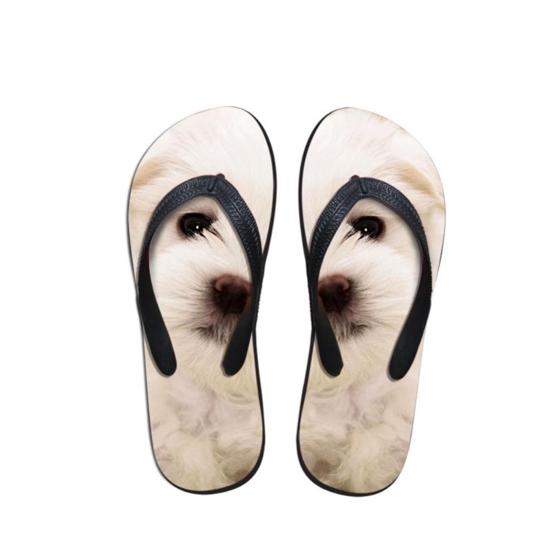 

Slippers Noisydesigns Female Flip Flops 3D Dog Cat Wolf Peacock The Gunfighter Lion Printed Sandals Animal Loafers Women Home, Black