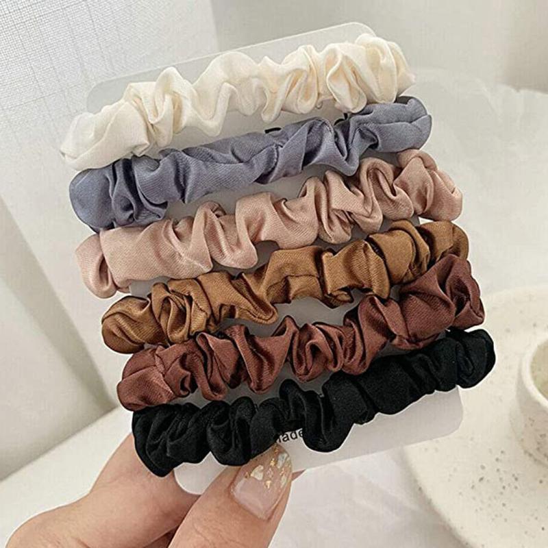 

Hair Accessories Women Scrunchies Satin Silk Ties Rope Girls Elastic Rubber Band Hairband Ponytail Holders, Gray