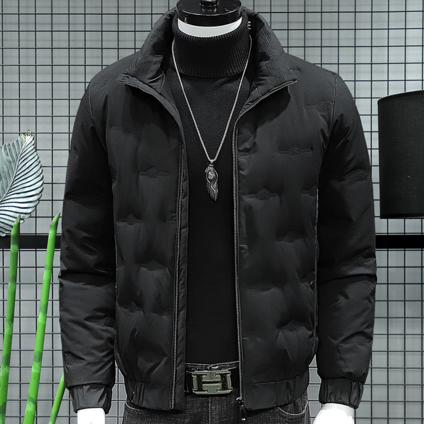 

Winter cold proof down 2021 men's new trend leisure thickened warm et youth handsome cloth, Black
