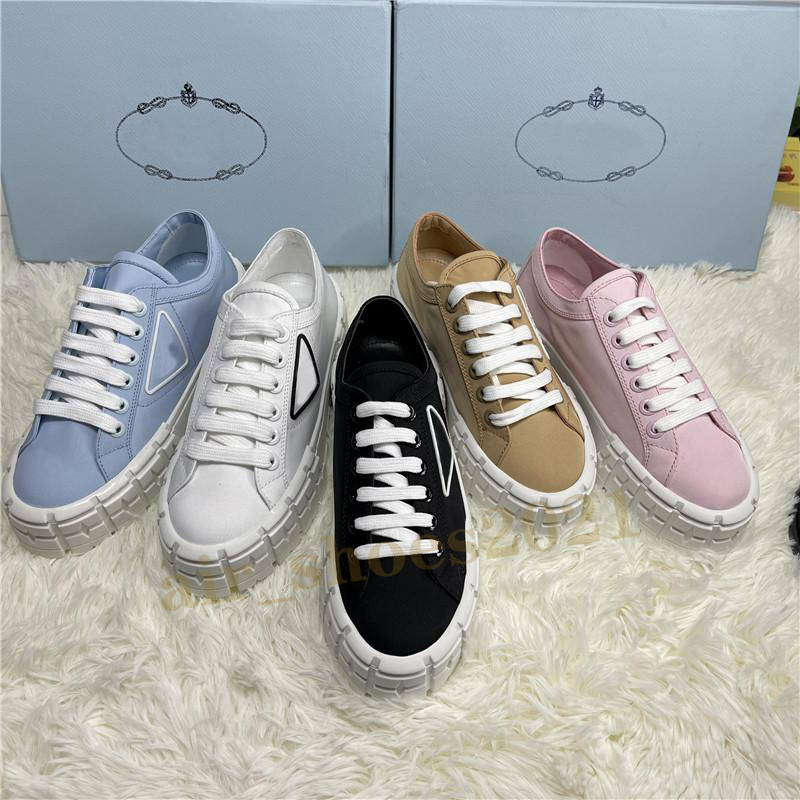 

Designer Women Nylon Shoes Gabardine Classic Canvas Sneakers Wheel Lady Stylist Trainers Fashion Platform Solid Heighten, Color 3