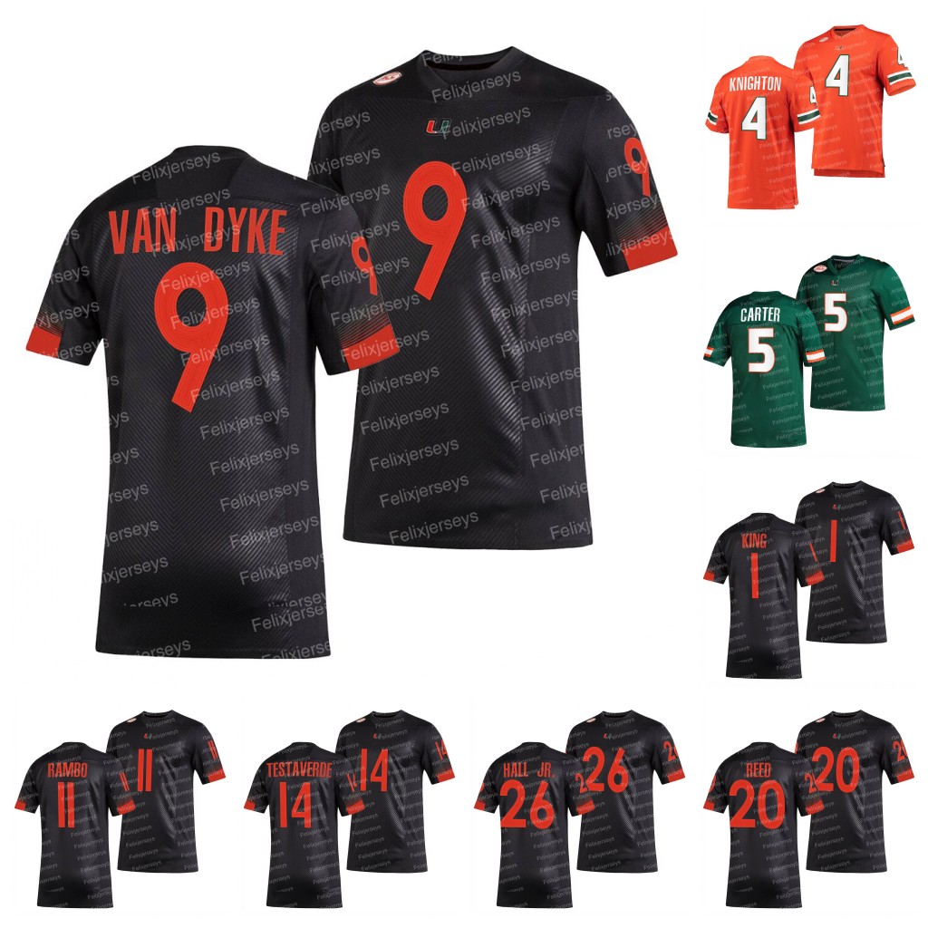 

Miami Hurricanes Jersey Gurvan Hall Jr. D'Eriq King Tyler Van Dyke Vinny Testaverde Ryan Rizk N'Kosi Perry Peyton Matocha Jarrid Williams NCAA College Football Jersey, Orange
