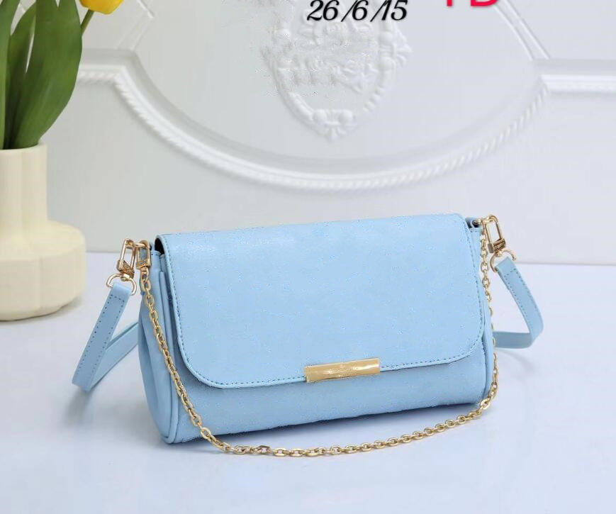 

Ladies High-quality bag PU favorite luxury handbag fashion crossbody women bags design chain clutch leather strap color flowers, embossed, Green