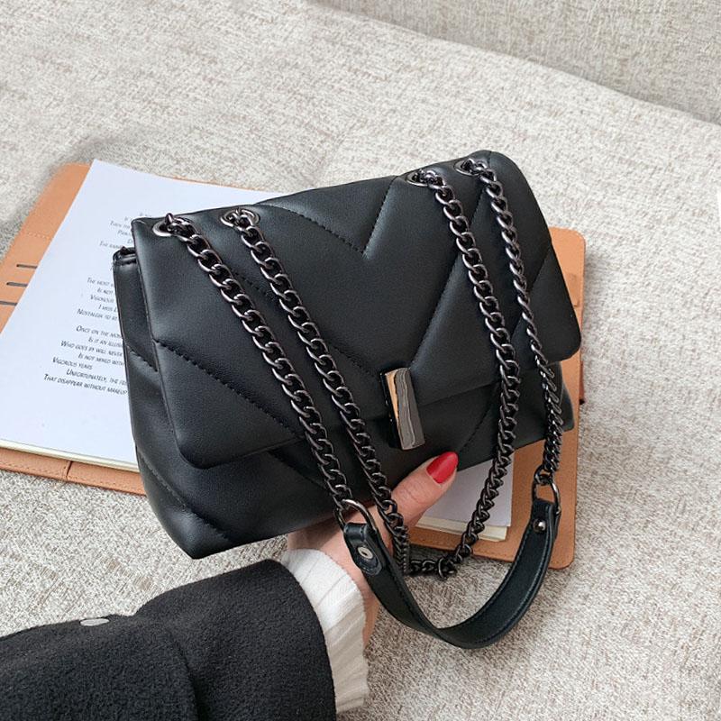 

Evening Bags Luxury Simple Pu Leather Crossbody For Women 2022 Fashion Shoulder Bag Female Casual Chain Designer Handbags And Purses