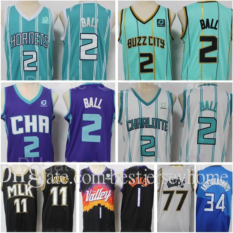 

top 2 Ball Jersey City Basketball Edition Mint Green Blue Luka Doncic Devin Booker Trae Young Giannis Antetokounmpo Men 2021