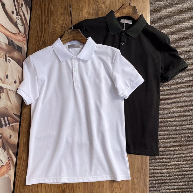 

Men s polos classic letters embroidery stripe pattern luxury high-quality fashion top men's polo shirt black and white casual short sle -3XL