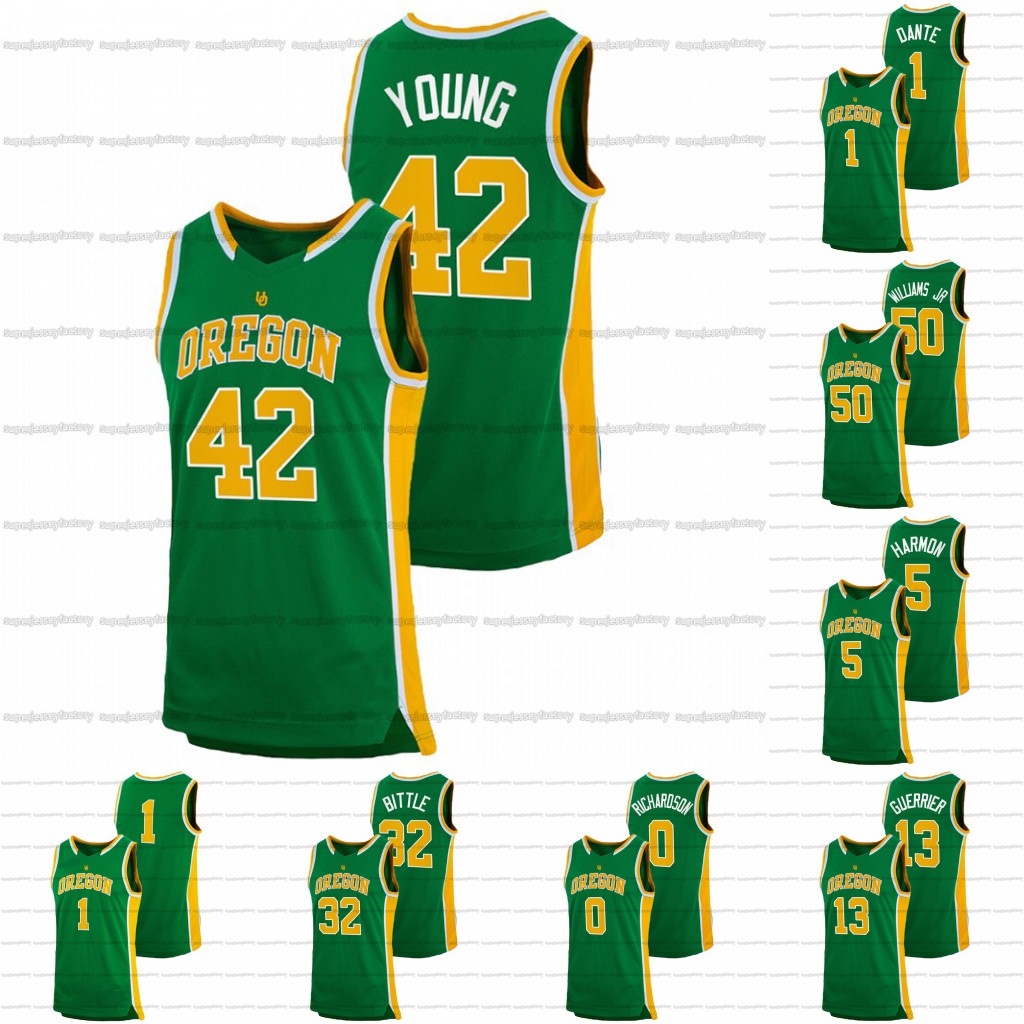 

Custom Oregon Ducks Jersey 2022 NCAA College Basketball 42 Jacob Young 32 Nathan Bittle 5 De'Vion Harmon 50 Eric Williams Jr. 13 Quincy Guerrier 0 Will Richardson 1 Dante, Green men s-xxxl