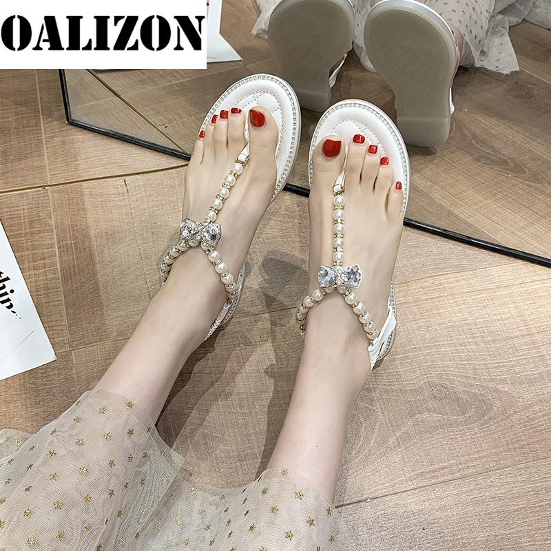 

Sandals 2022 Slingback Beaded Slip-toed Women Summer Open-toed Woman Shoes Fashion Slippers Luxury Dress Flip Flops Beach Slides, Black