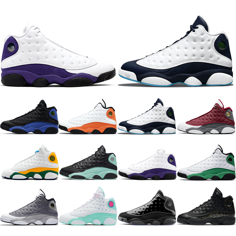 

man basketball shoes 13s Atmosphere Grey Aurora Green Cap and Gown Gold Glitter Hyper Royal Island Lakers Lucky Obsidian Playground Classic Good quality Young mans