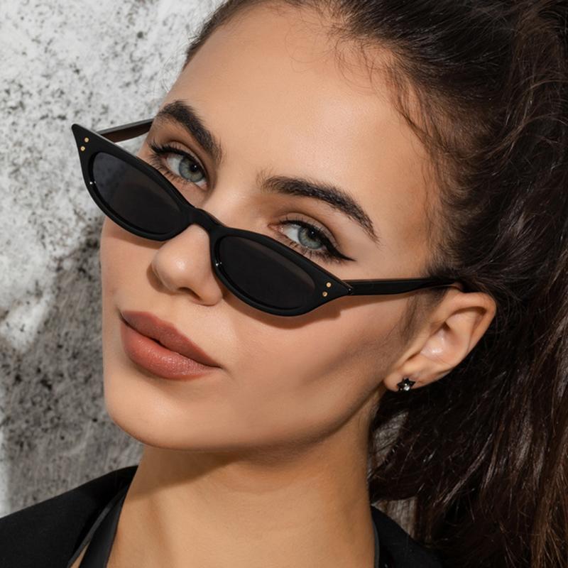 

Sunglasses Brand Designer Cat Eye Woman Vintage Trend Candy Colors Sexy Cateye Small Frame Black Sun Glasses Decorate Eyewear