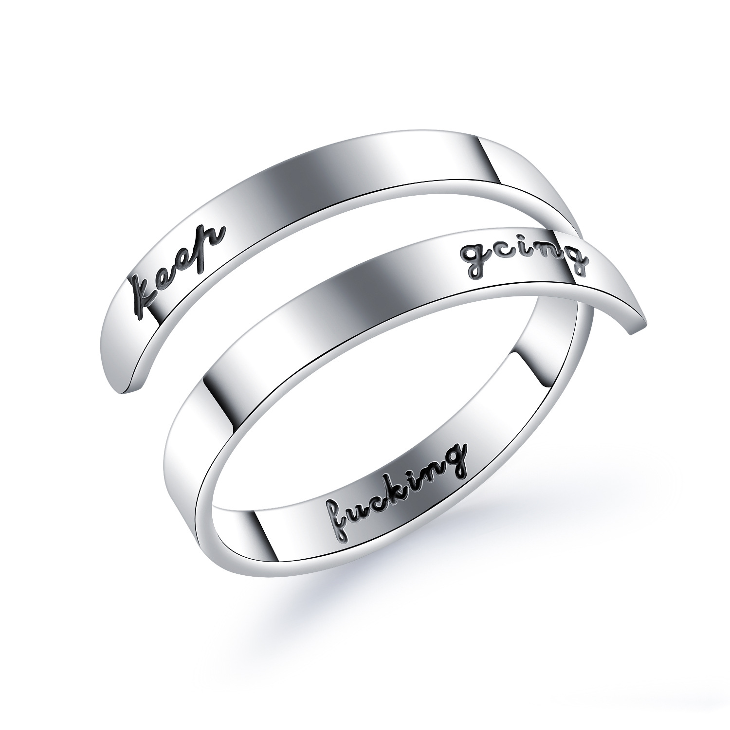 

Adjustable Titanium Steel Silver Color Ring Men and Women Finger Jewelry for Simple Open Size Rings Gift