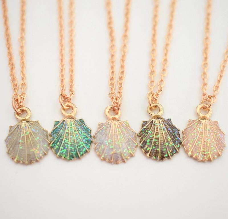 

Pendant Necklaces 5 Color Choose Shell Seashells Conch Necklace Elegant Lady Jewelry Christmas Surprise Gifts For Women