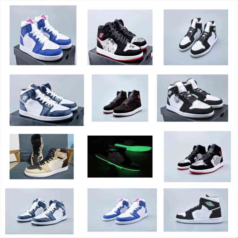 

Come Fly With GS Panda Features Glow in the Dark Outsoles Basketball women men 1 Mid BHM EQUALITY Sports Shoes