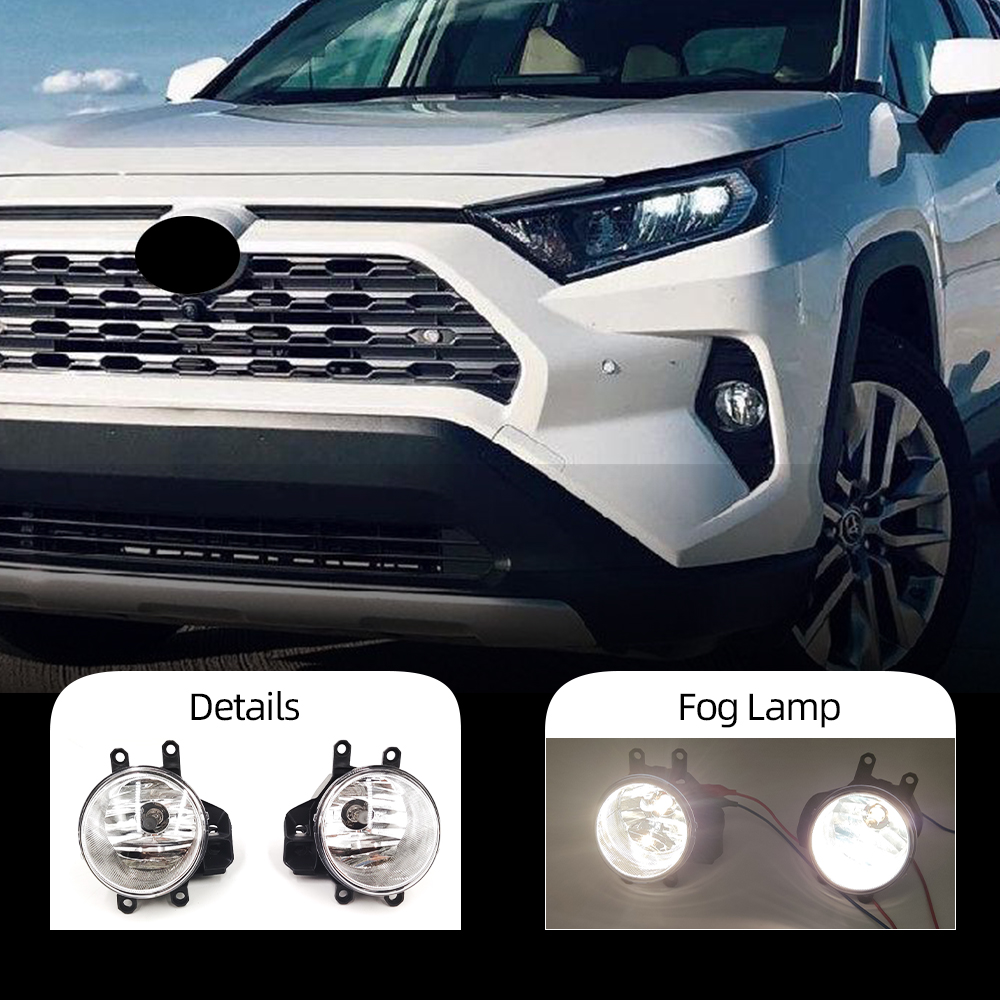 

1Set Fog Lights LED Fog Light Headlight For Toyota RAV4 RAV 4 XA50 2019 2020 2021 Halogen Fog Lamp Cover Grille Bezel Frame