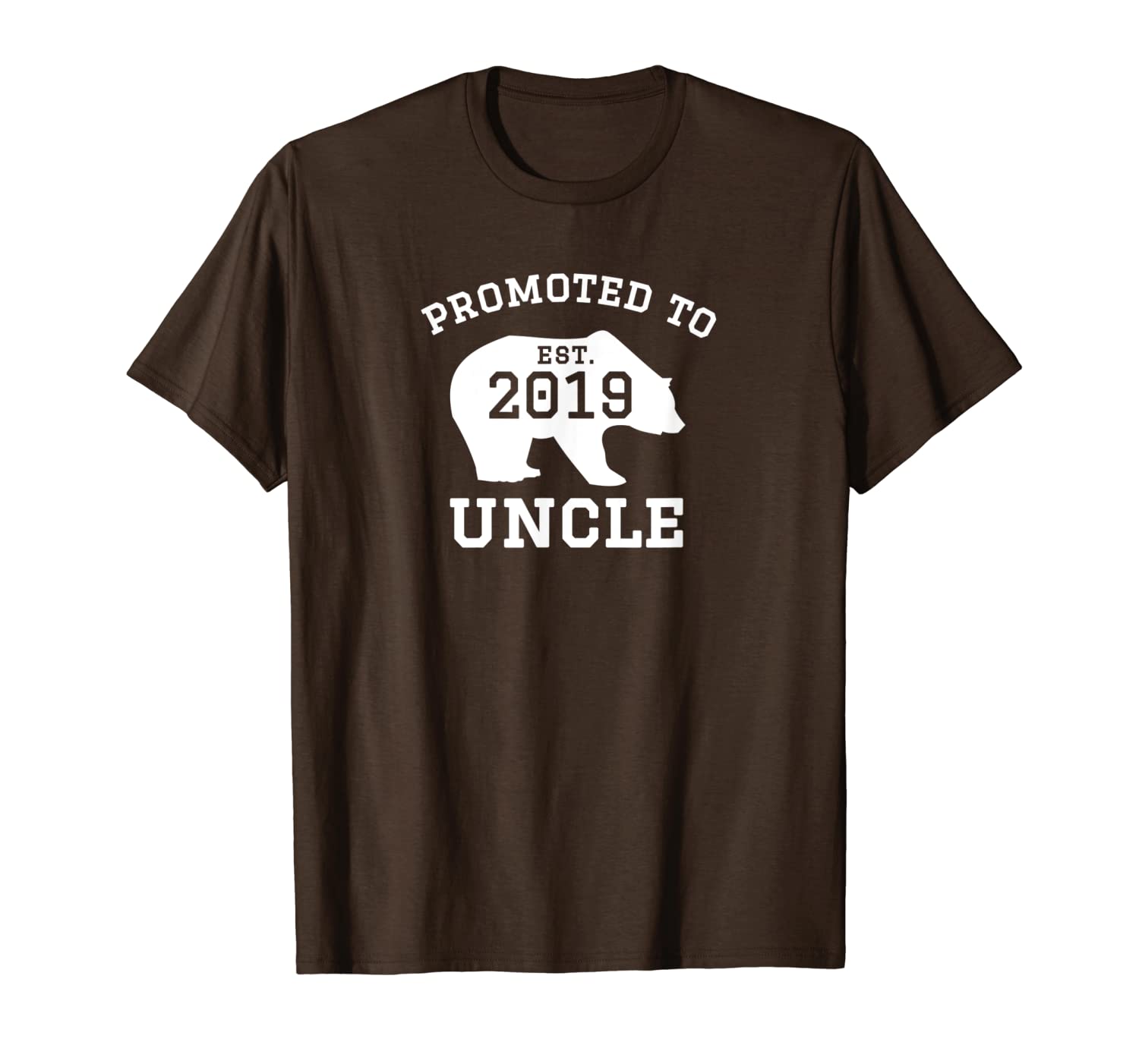 

promoted to uncle est. 2019 bear t-shirt, White;black