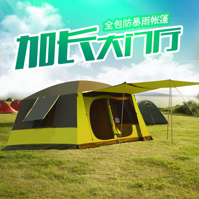 

Tents And Shelters Outdoor 8-12 Human Protection Rainstorm Thickened Two Room One Hall Camping Road Trip Big Tent