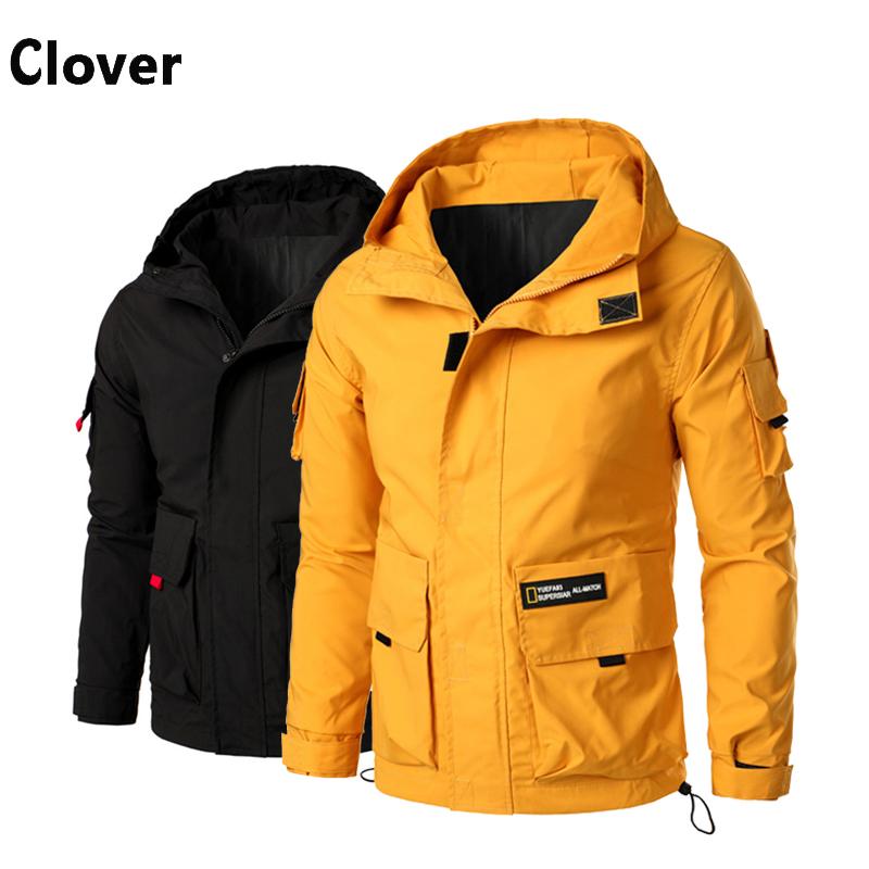 

Hoody Bomber Jacket Men Mulit-Pocket Cargo Jackets Designer Steetwear Autumn Hip Hop Windbreaker Coats Plus Size 5XL Men's, Yellow