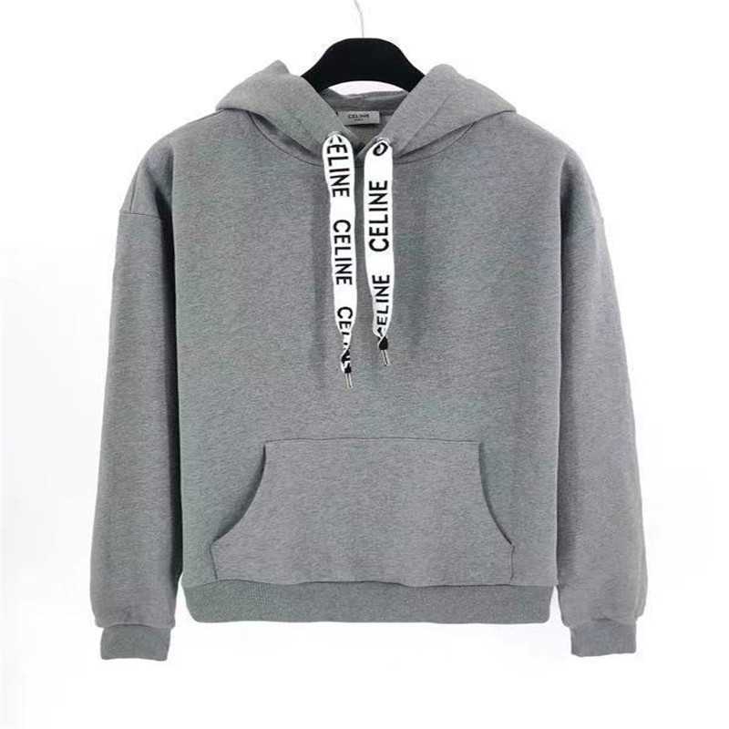

Ce ~ 2021 autumn new fashion casual loose hooded ribbon Pullover, Black