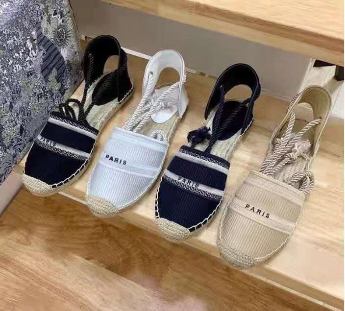 

Summer 2021 hot selling flat casual fashion luxury embroidered word fisherman shoes leather women's shoes skipping rope straw woven sandals, Clear