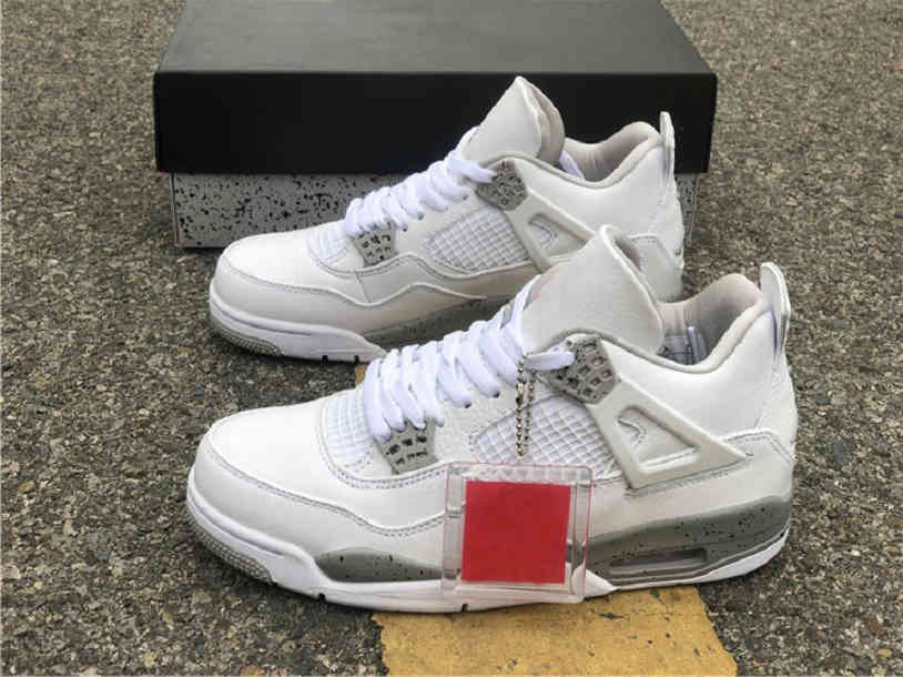 

CT8527-100 4 White Oreo Men Boots Shoes 4s SE University Blue Tech Gray-White outdoor Sports Sneakers size 40~46 With Box, Black