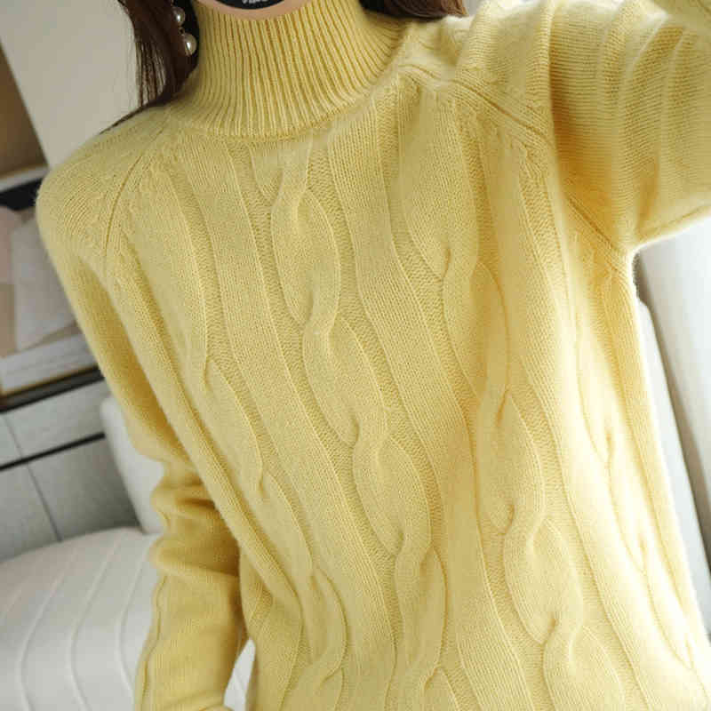 

Women's Sweaters Dy girls'winter sweaters England office lady vintage twisted flower fashions loose turtlenecks women's pullovers high tops 7EZF, 1# shoe box