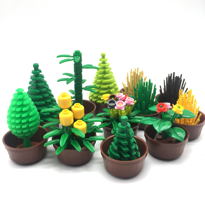 

Small particle building block plant street view decoration gift scene gift toy