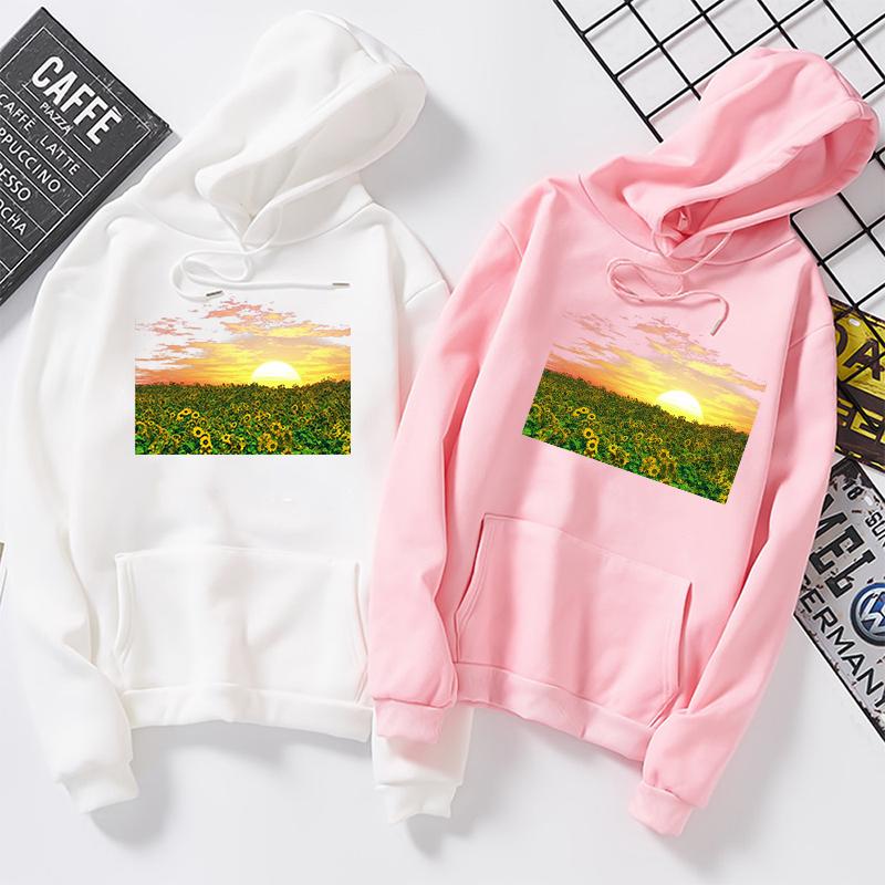

Women's Hoodies & Sweatshirts Male Hip Hop Fleece Long Sleeve Hoodie Slim Fit Sweatshirt For Men/Women Sad Sunflower Print Sportswear, Black
