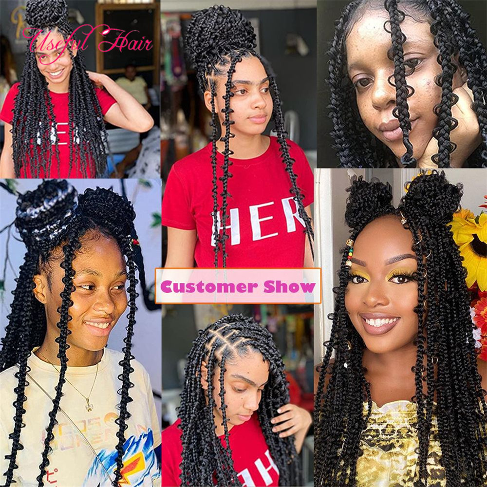 18Inch Goddess Butterfly Box Braids Soft Crochet Hair Synthetic Braing Hair Pre Looped Locs Faux Twist Hair for Black Women-image-736872815