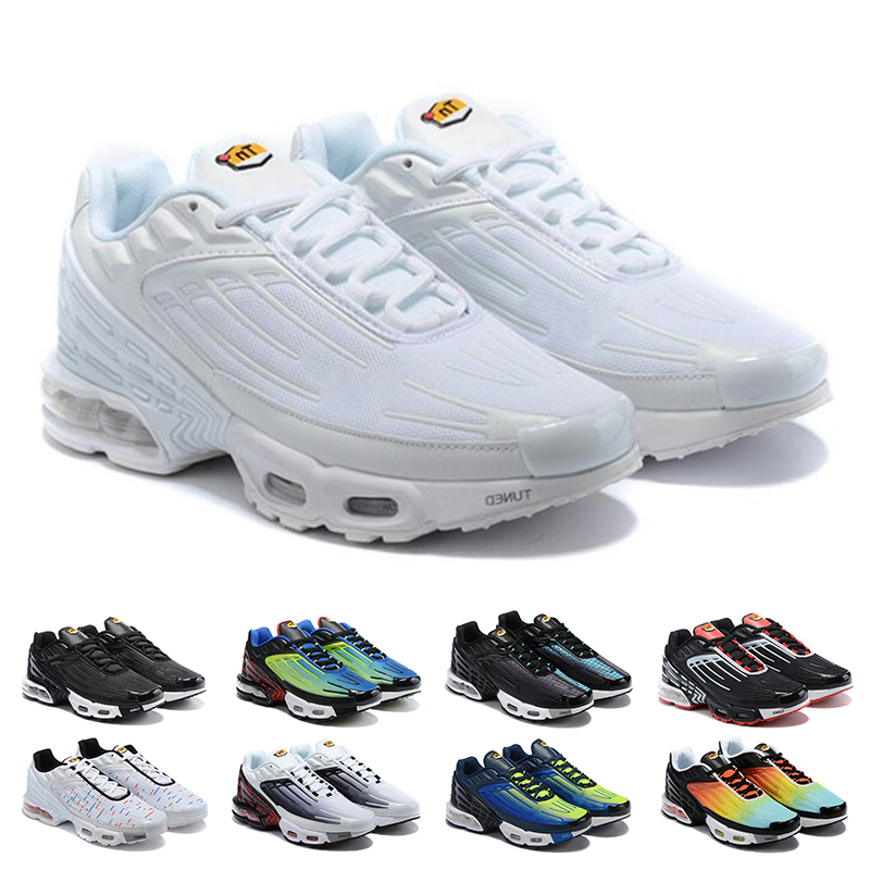 

tn plus se mens trainers women running shoes chaussures iii triple white black iridescent green og usa neon sneakers sports 3645, 1 triple white 36-45